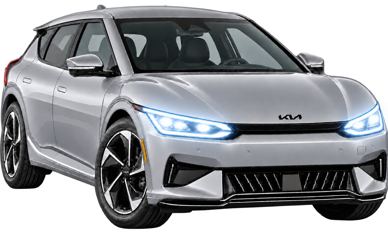 Kia EV6 com os faróis ligados